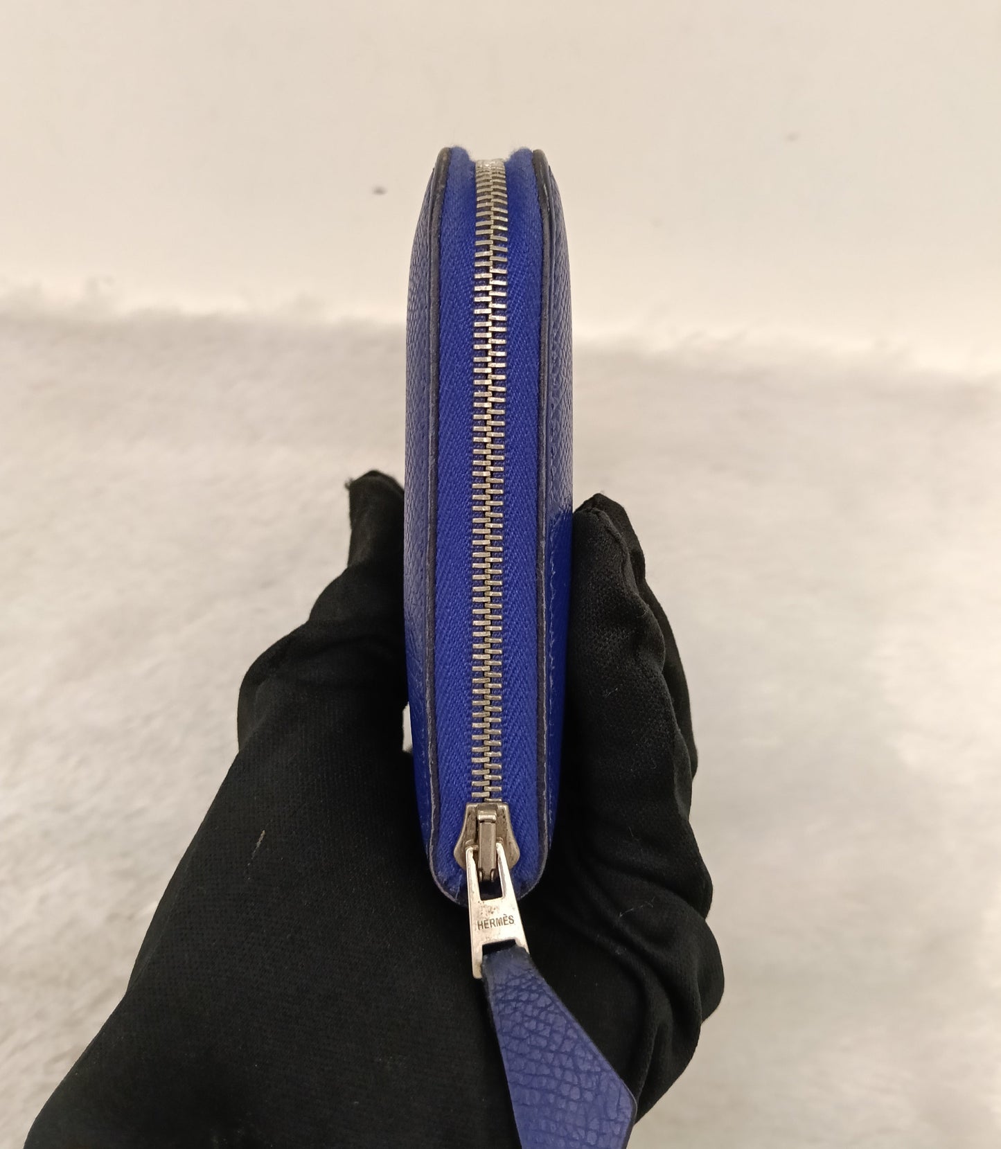 Hermes Azap Long Wallet Epsom Blue Saphire PHW #P square
