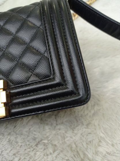 Chanel Boy 20 Caviar Black GHW #28