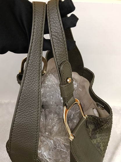 Gucci Tote Greenwich Medium Python Khaki GHW