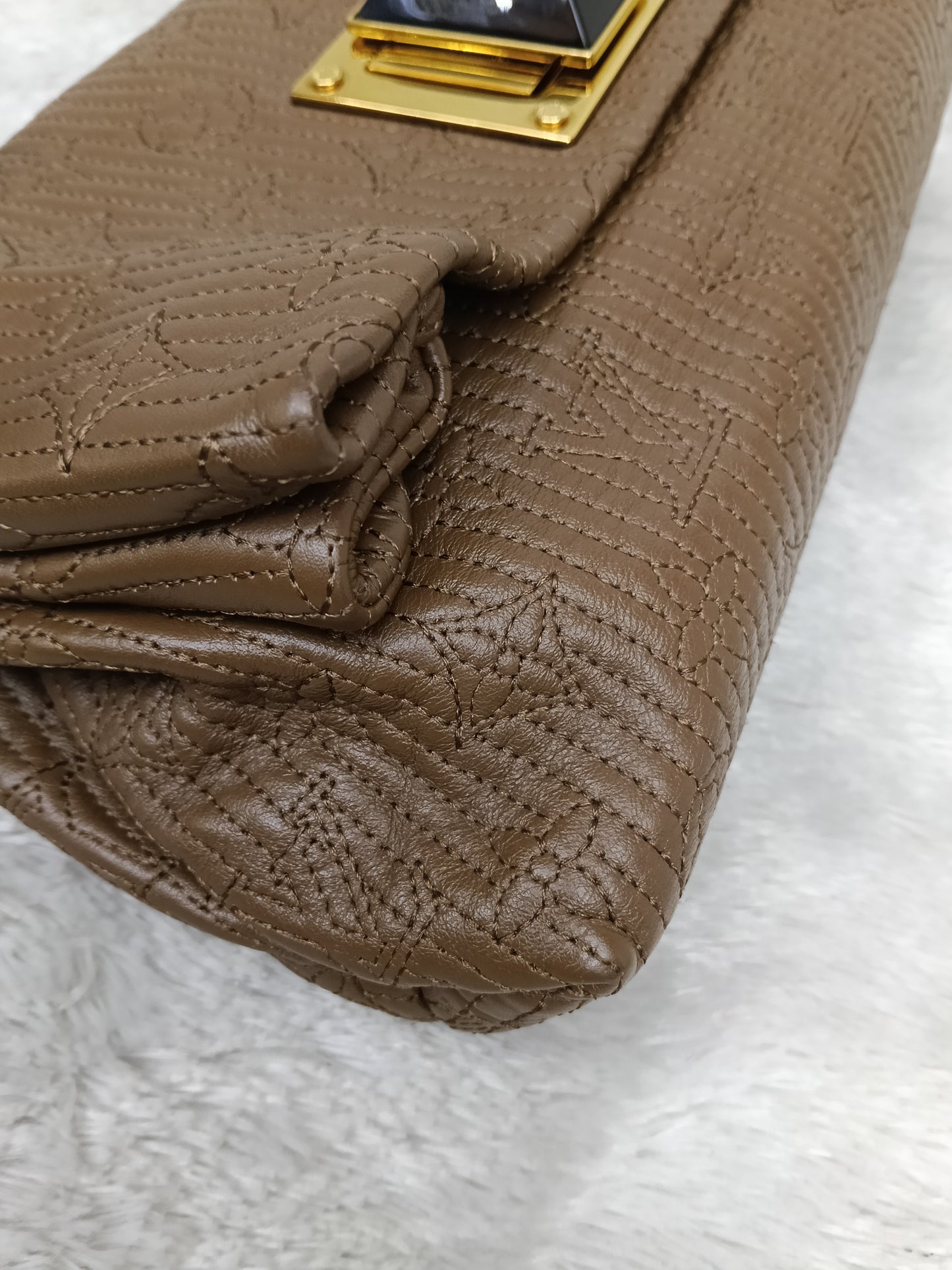 LV Altair Clutch Monogram Jacquard Brown 2012