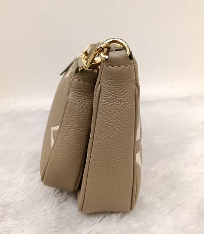 LV Multi Pochette Accessories Monogram Empreinte Light Khaki Cream (CHIP)