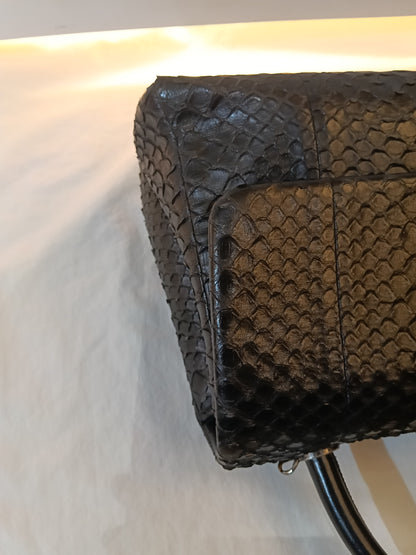Chanel Coco Handle Medium Python Black RHW #23
