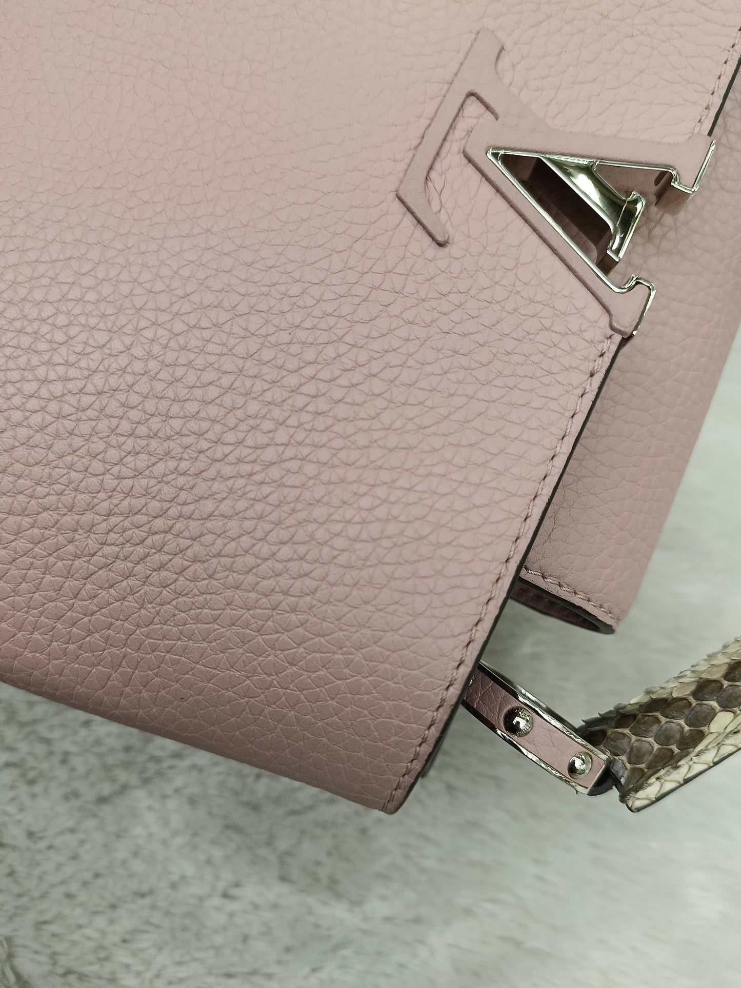 LV Capucines BB Taurillon Magnolia Handle Python 2016