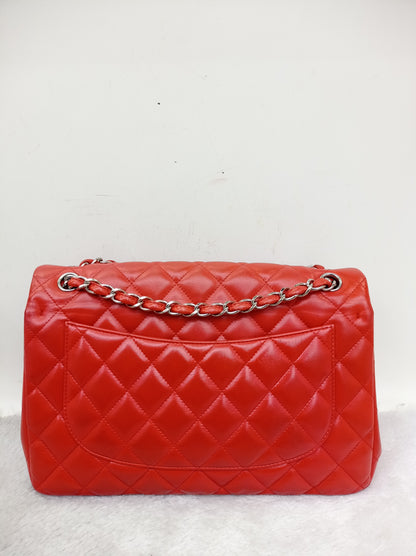 Chanel Jumbo Lamb Red SHW DF #15