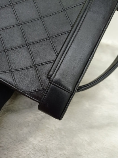 Chanel Vanity Case Box Large Lamb Black Vintage GHW #3