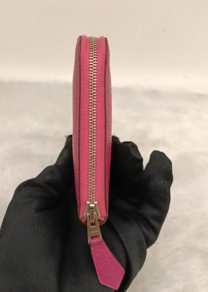 Hermes Azap Long Wallet Chevre Rose Shocking Pink PHW #L square