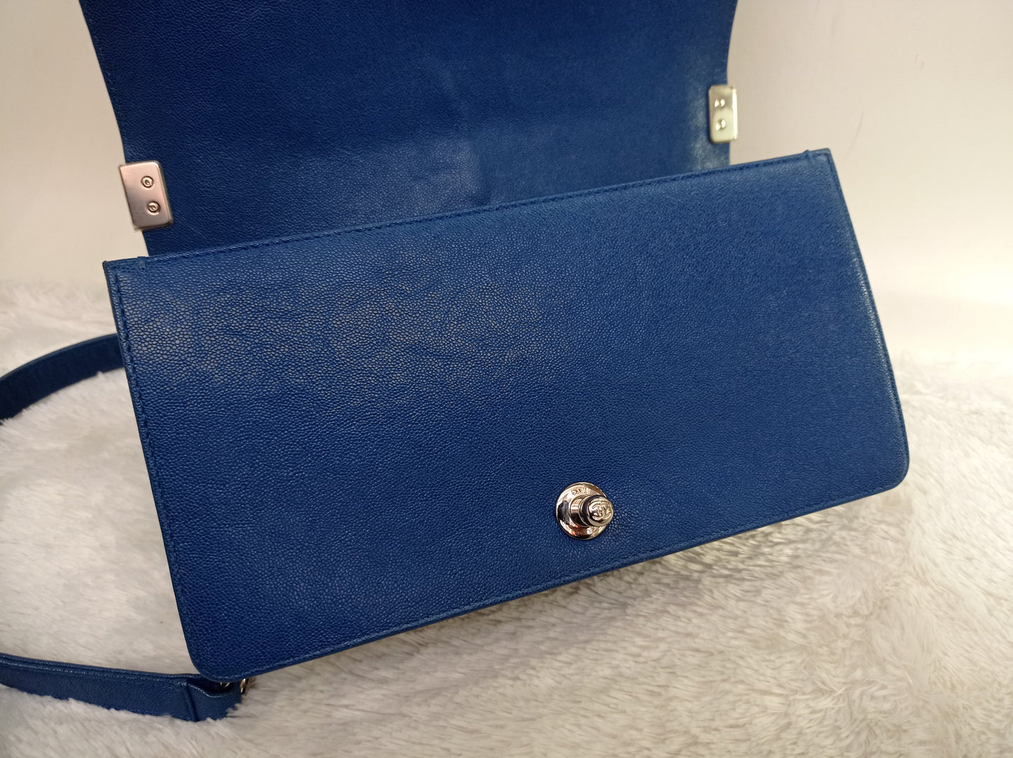 Chanel Boy 25 Caviar Blue SHW #29