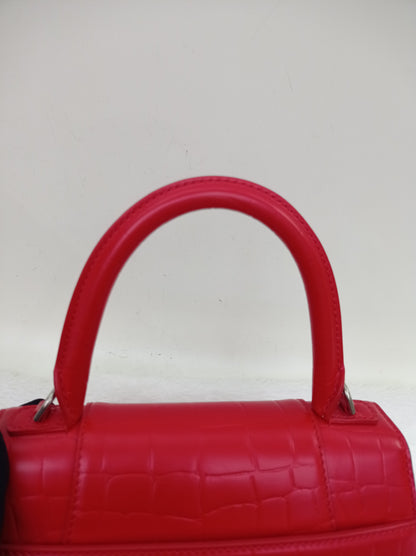Balenciaga Hourglass Small Top Handle Croco Red SHW 2021