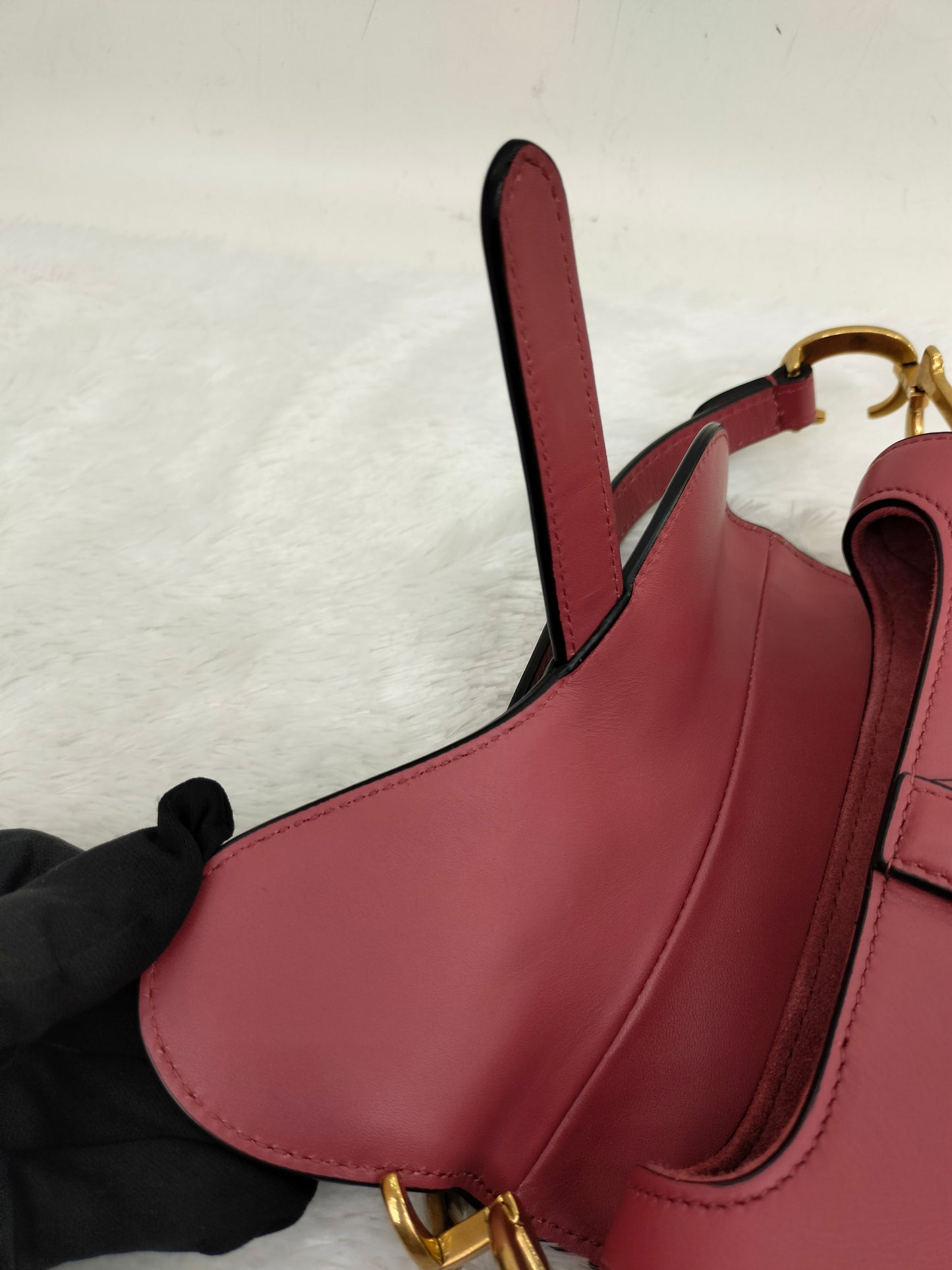 Dior Saddle Small Calfskin Pink Coral GHW