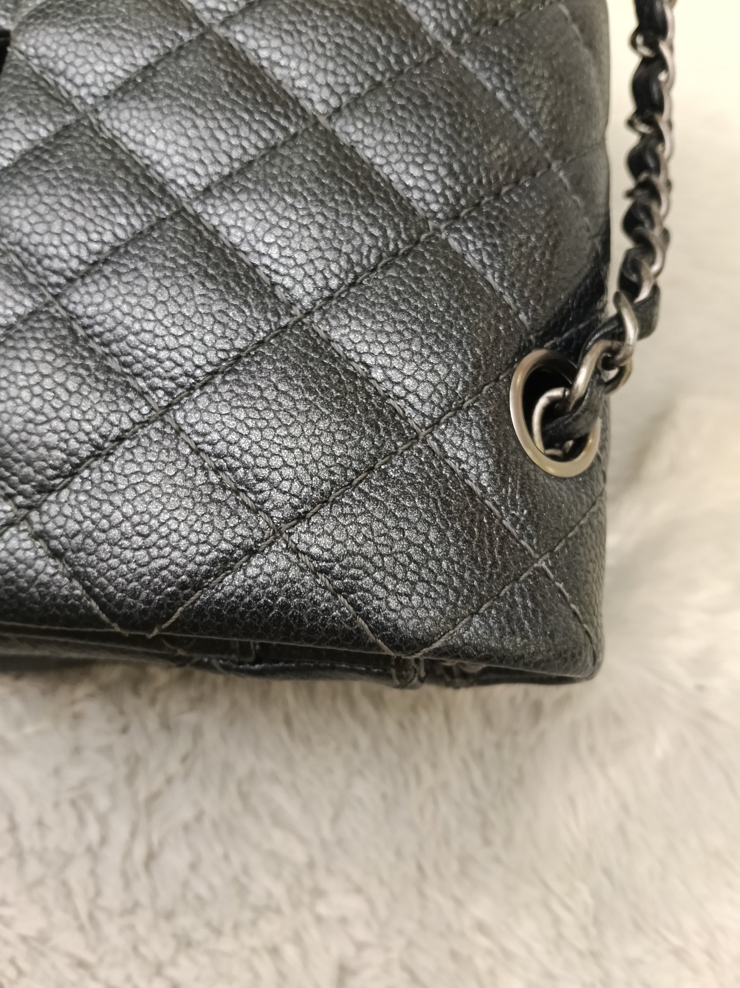 Chanel Medium Caviar Charcoal RHW DF #20
