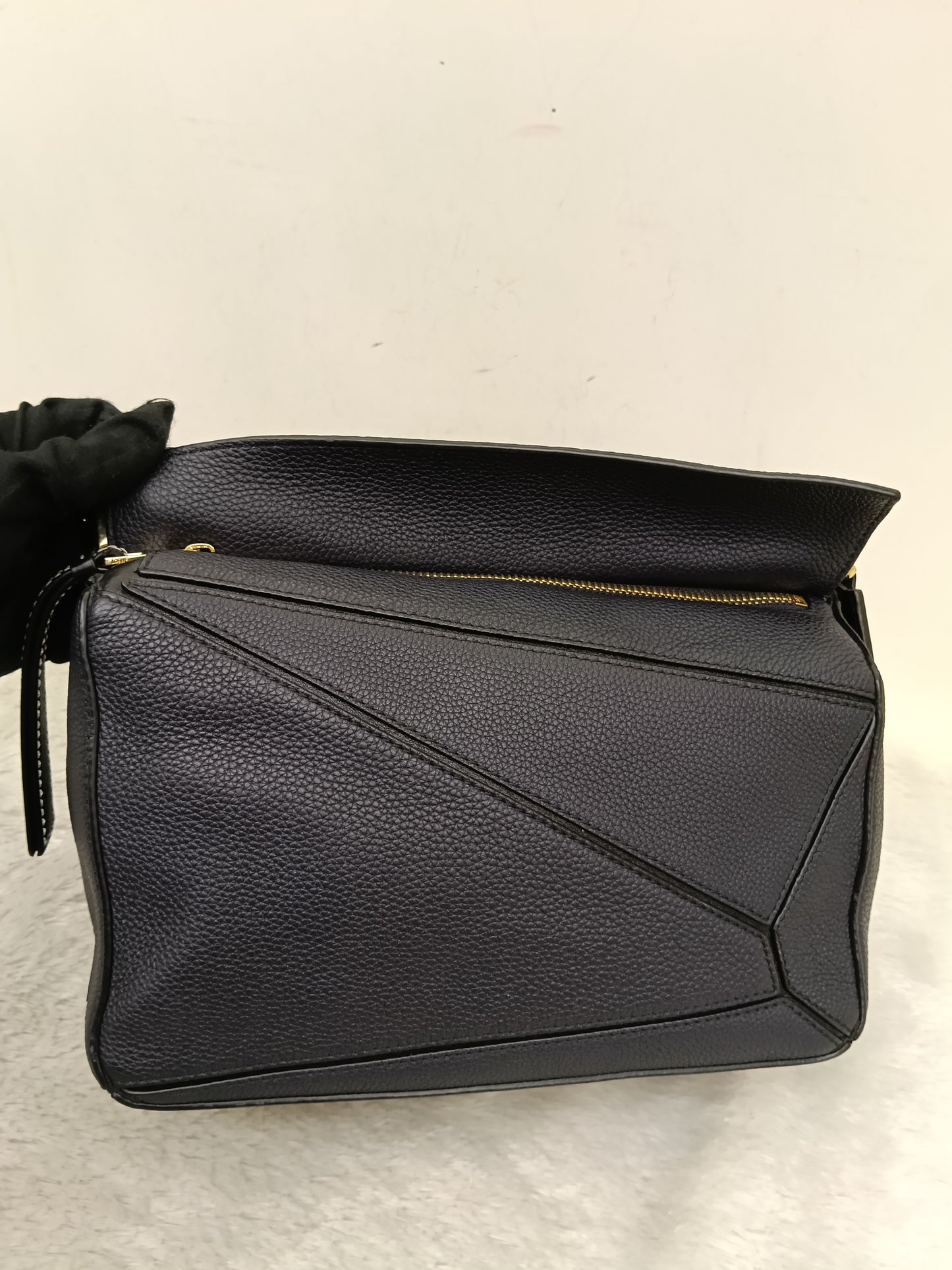 Loewe Puzzle Small Grained Midnight Blue Black GHW 2019
