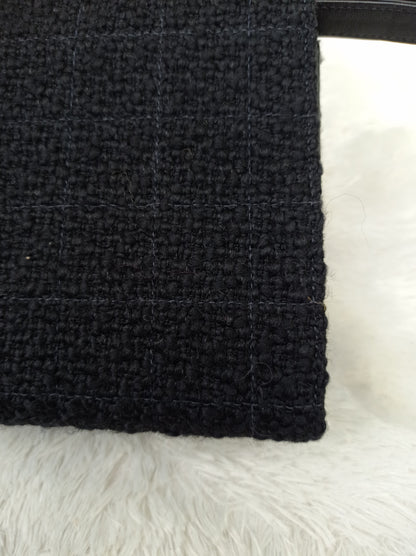 Chanel Clutch Tweed Leather Lamb Chocolate Bar Camelia Black GHW #7