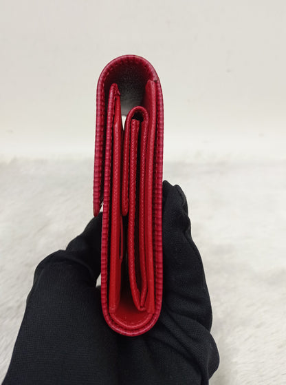 LV Portefeuille Tresor Etui Papiers Wallet Epi Red
