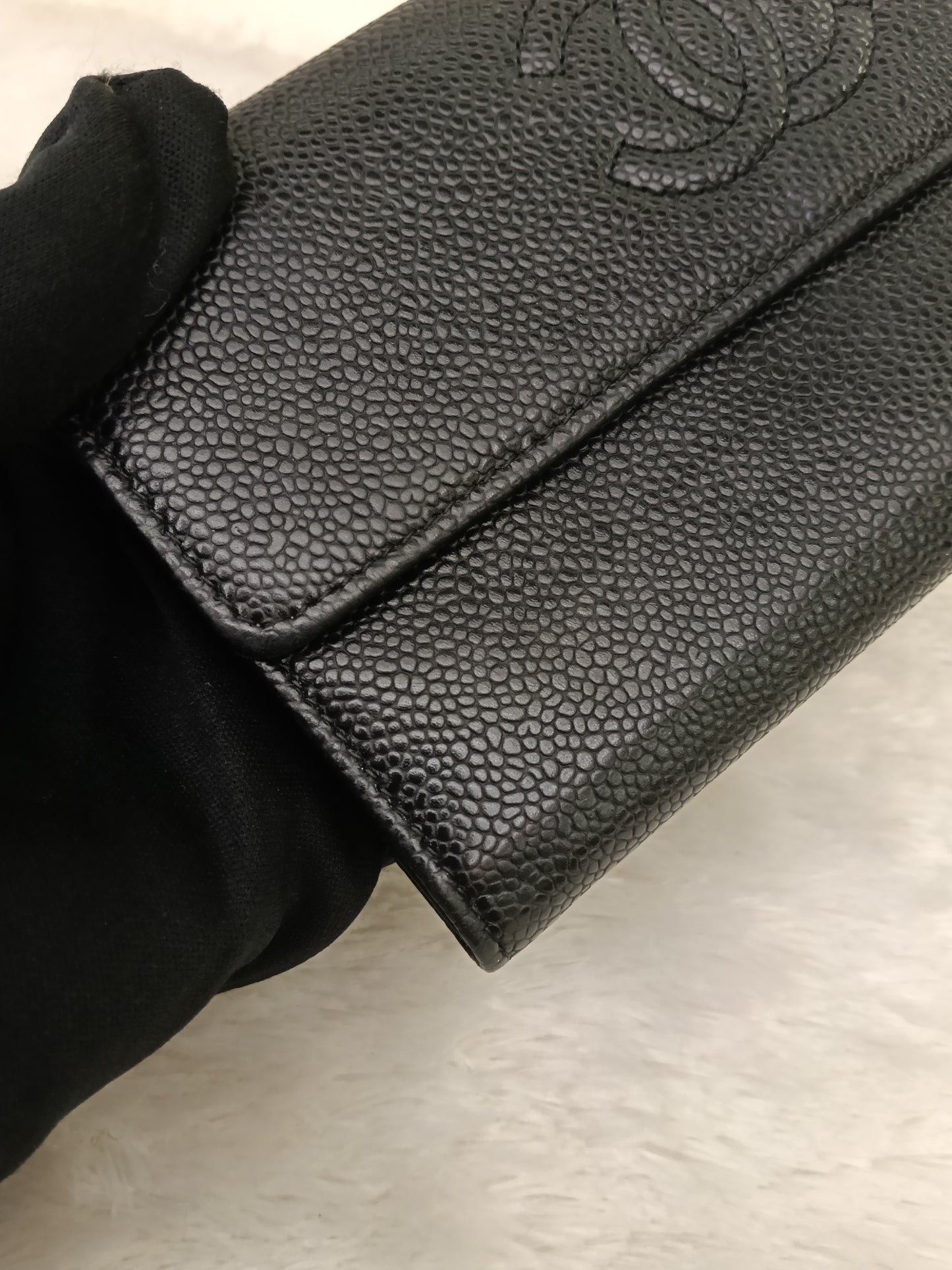Chanel Timeless Continental Wallet Caviar Black SHW #16