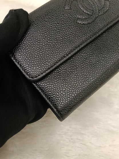 Chanel Timeless Continental Wallet Caviar Black SHW #16