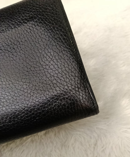 Gianni Versace Medusa Trifold Wallet Grained Black GHW