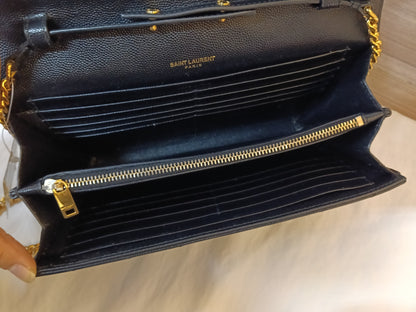 YsL WOC 22 Matelasse Monogramme Grained Black GHW 2018