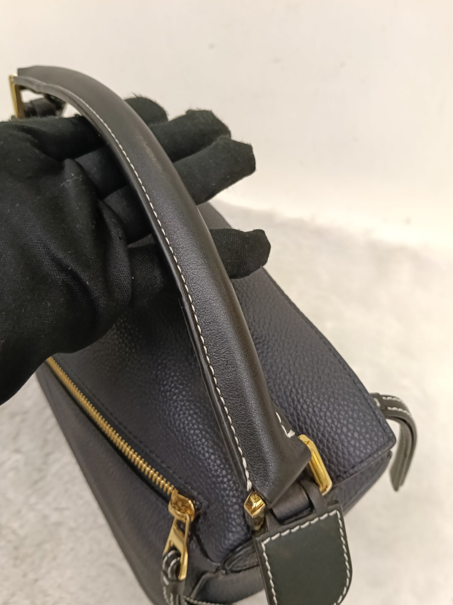 Loewe Puzzle Small Grained Midnight Blue Black GHW 2019