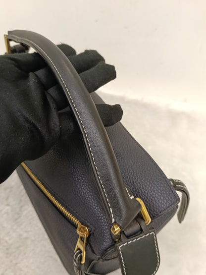Loewe Puzzle Small Grained Midnight Blue Black GHW 2019