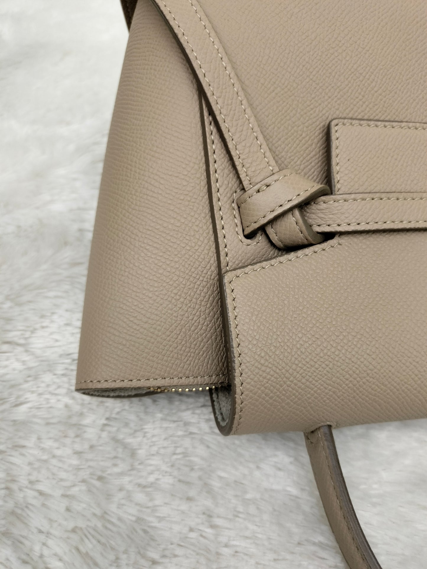 Celine Nano Belt Grained Taupe GHW 2019