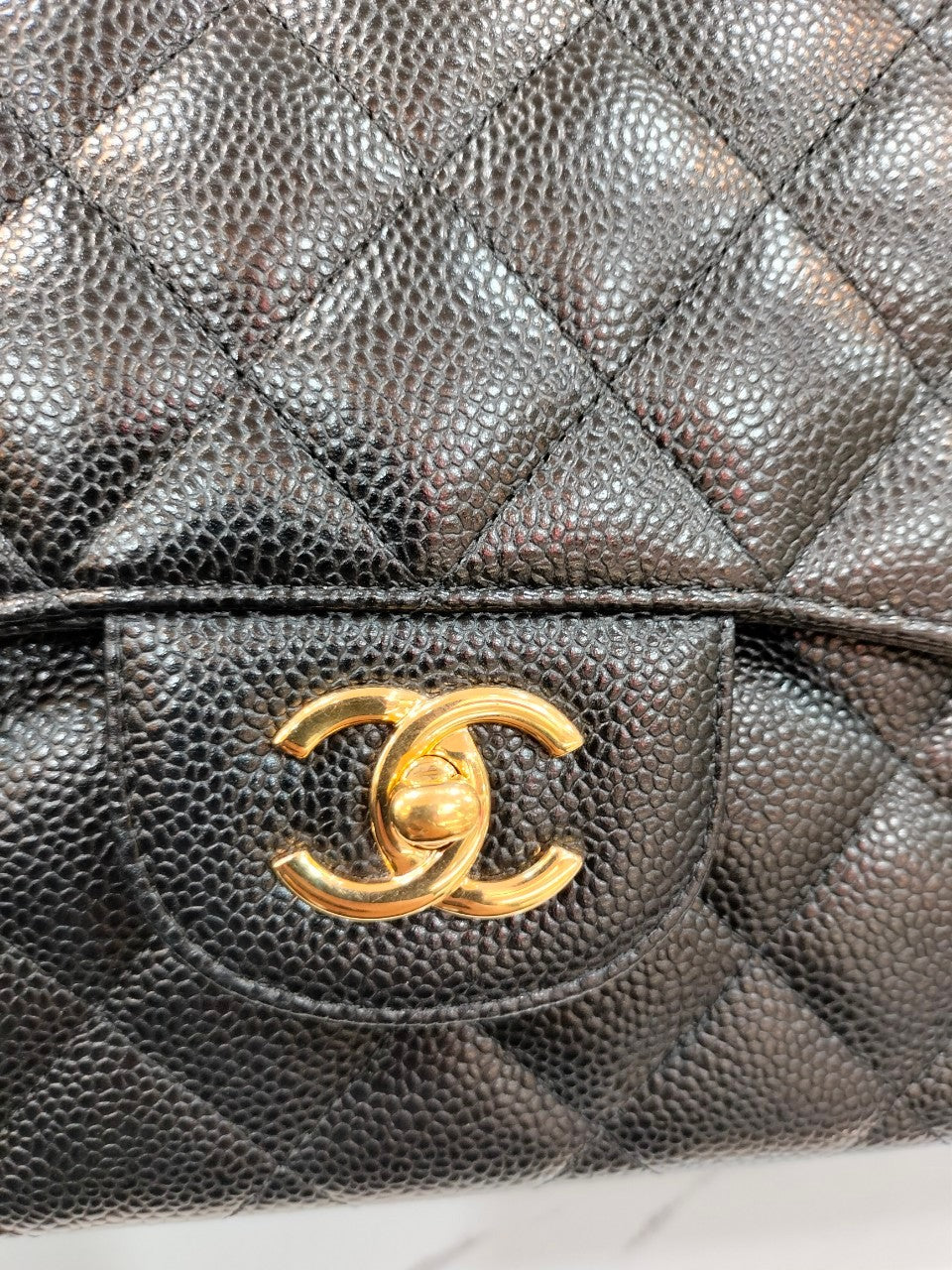 Chanel Jumbo Caviar Black GHW DF #20