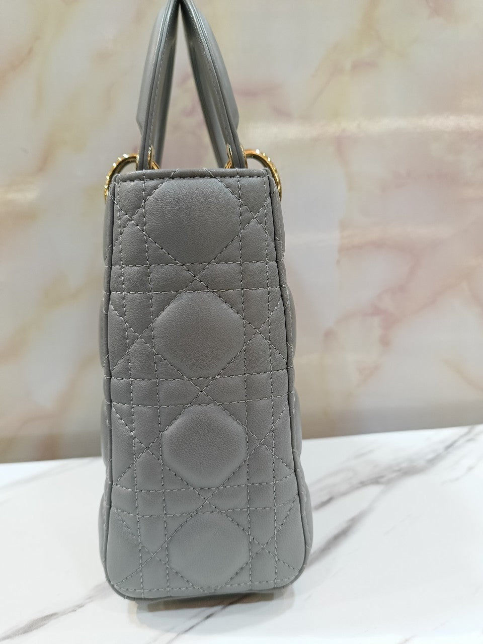 Lady Dior Small Lamb Grey GHW 2018