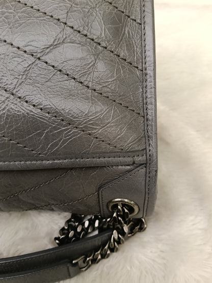 YsL Niki Medium Calfskin Grey RHW 2018