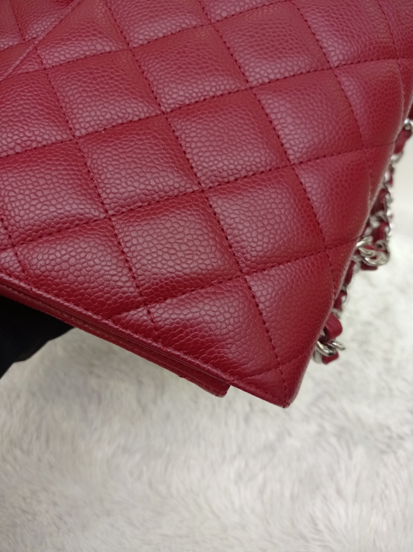 Chanel Jumbo Caviar Red SHW SF #13
