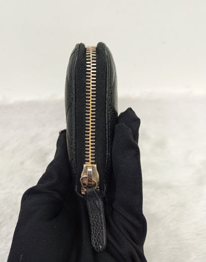 Chanel Zip Around Wallet Caviar Black GHW #17