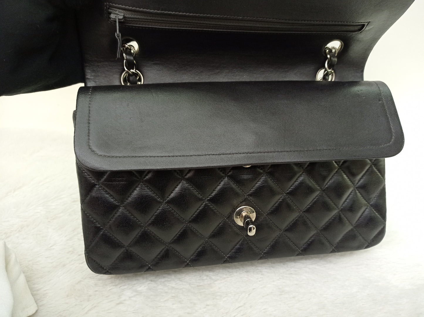 Chanel Medium Lamb Black SHW DF #16