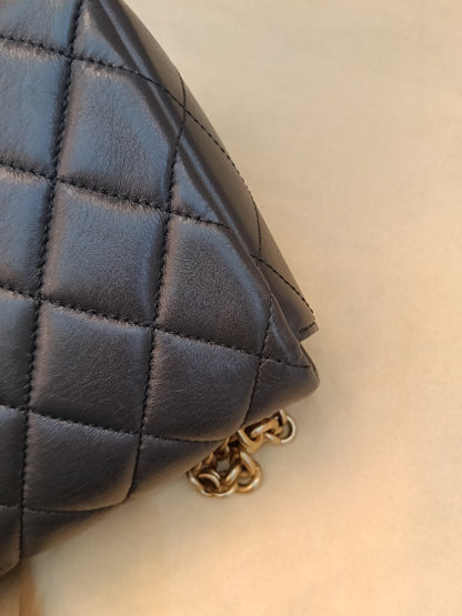 Chanel Seasonal Mini Flap Crush on Chain Calfskin Grey GHW (CHIP)