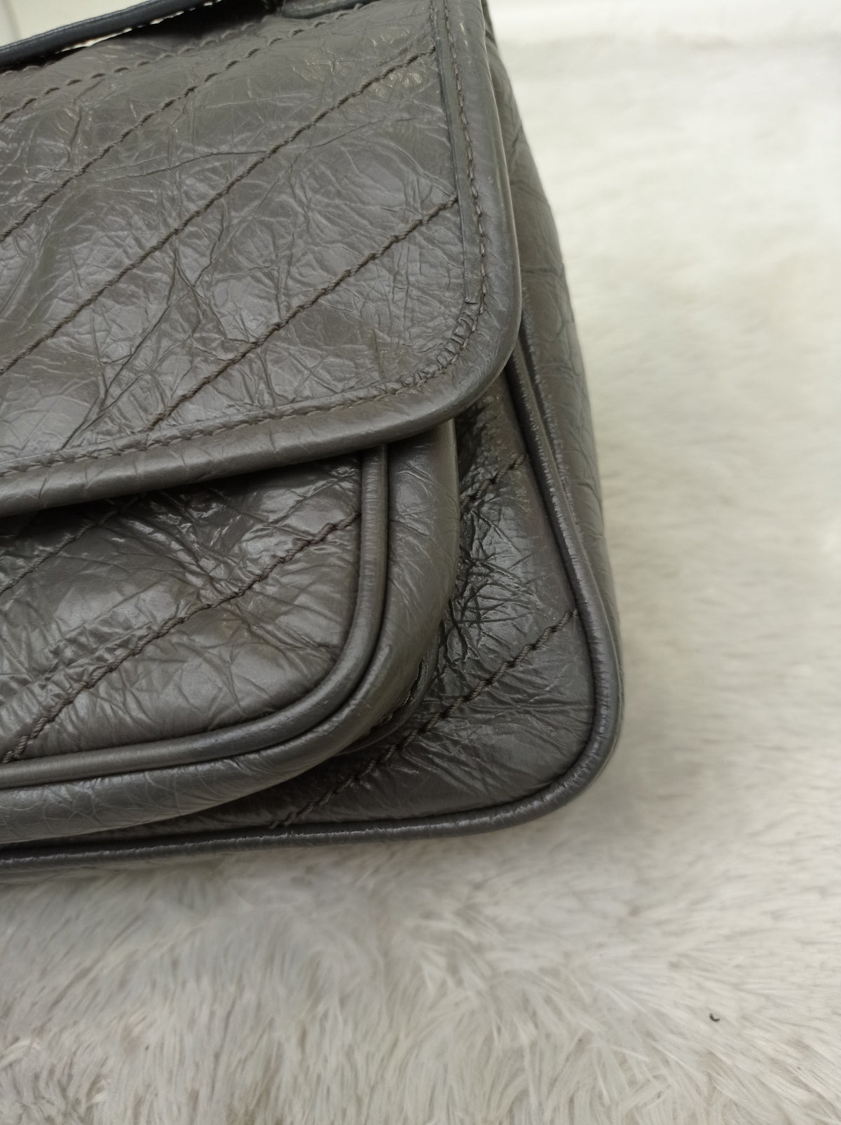 YsL Niki Baby Calfskin Grey RHW 2018