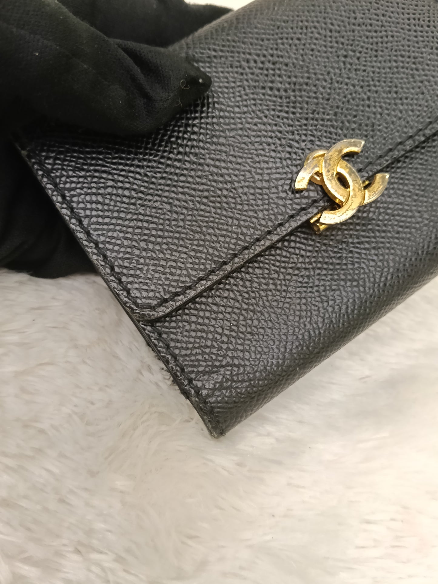 Chanel Trifold Wallet Caviar Black GHW #5