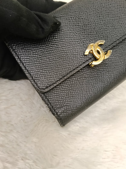 Chanel Trifold Wallet Caviar Black GHW #5