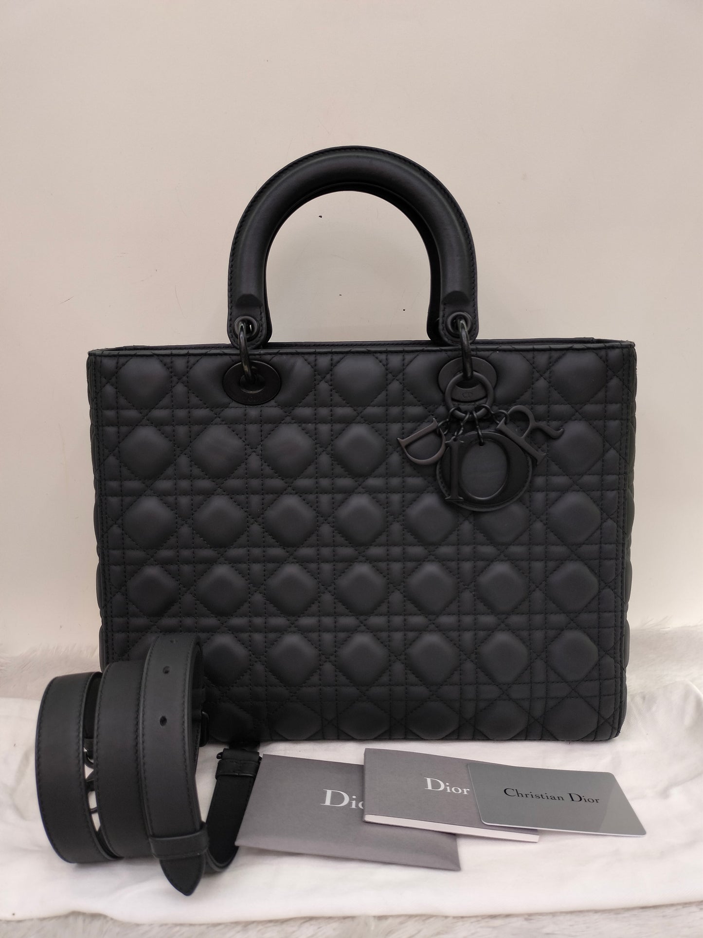 Lady Dior Large Ultra Matte All Black 2019