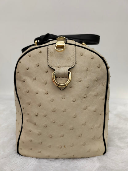 Loewe Fusta Ostrich Anagram Beige Brown GHW 2011