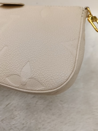 LV Multi Pochette Accecories NV Monogram Empreinte Creme Beige (CHIP)