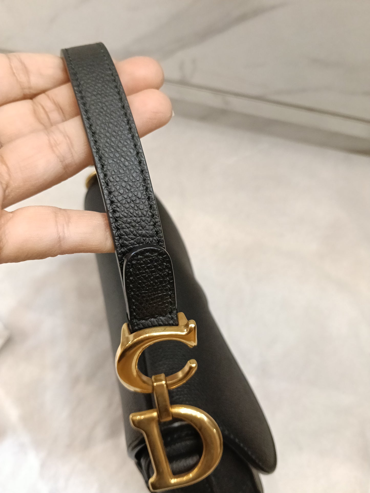 Dior Saddle Mini Grained Black GHW 2019