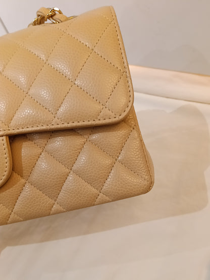 Chanel Small Caviar Beige GHW DF (CHIP)