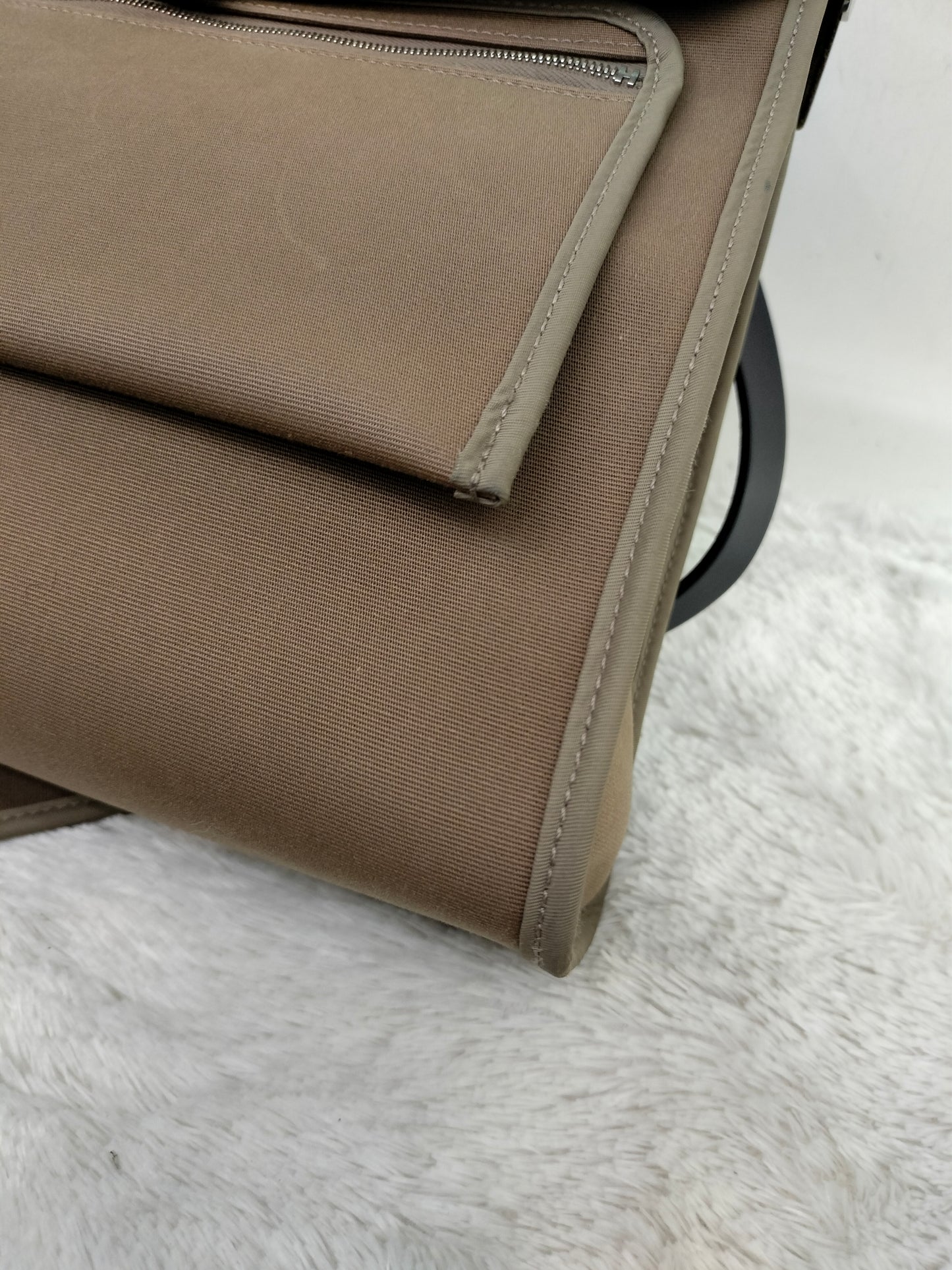 HB31 Zip Canvas Etoupe Flap Bleu Indigo PHW #C