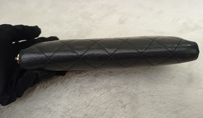 Chanel Zip Around Wallet Caviar Black GHW #17