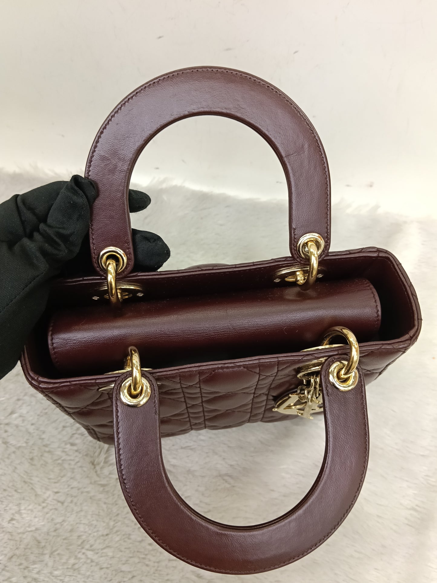 Lady Dior Small Lamb Bordeaux GHW 2018
