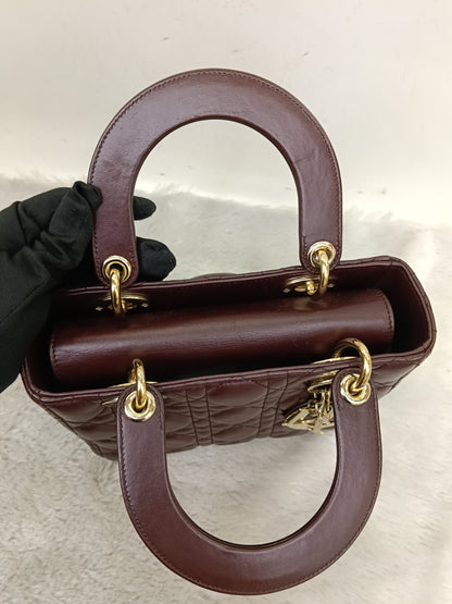 Lady Dior Small Lamb Bordeaux GHW 2018