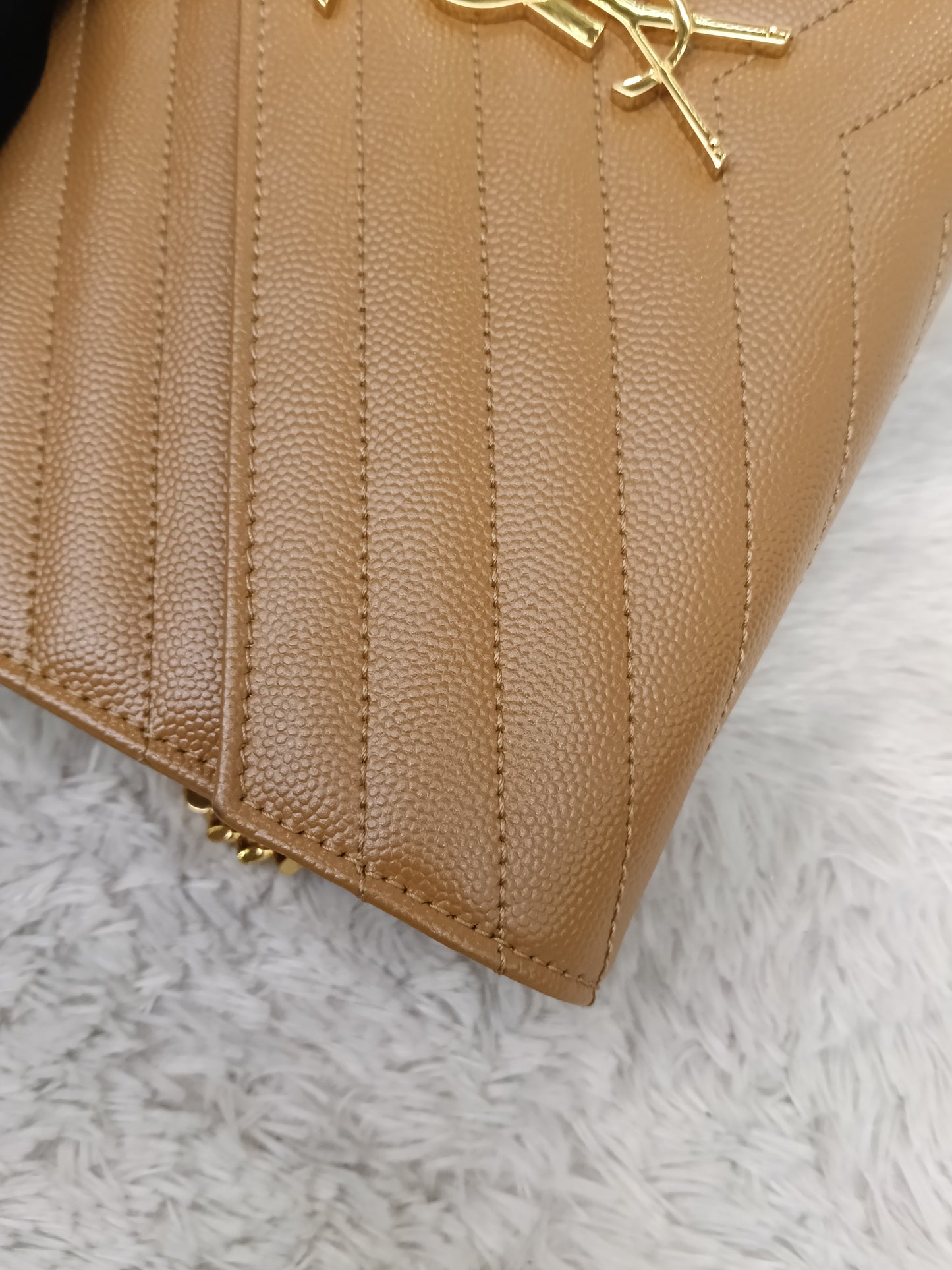 YsL WOC 22 Matelasse Monogramme Grained Caramel GHW 2021