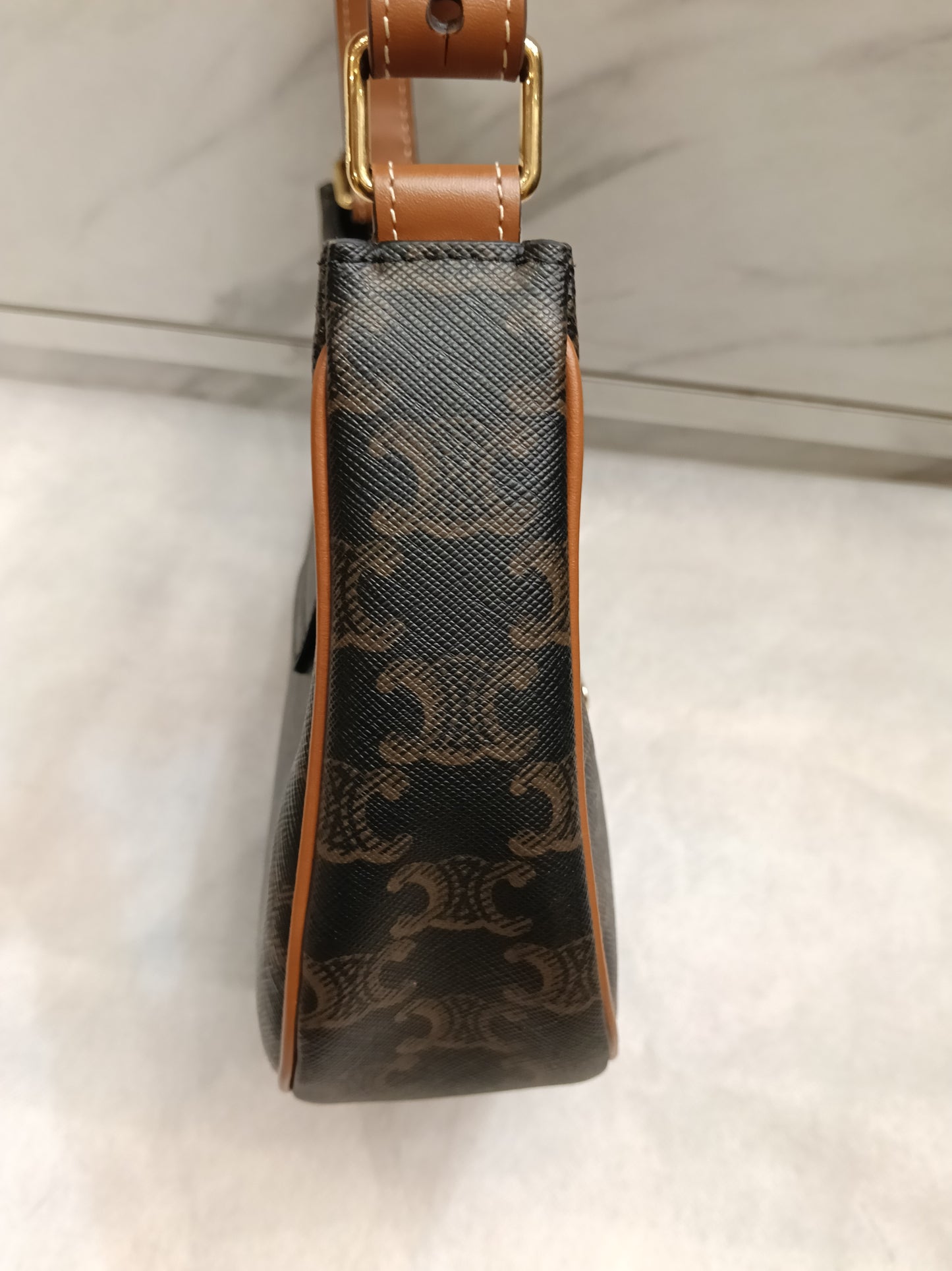 Celine Ava Triomphe Calfskin Tan GHW 2023