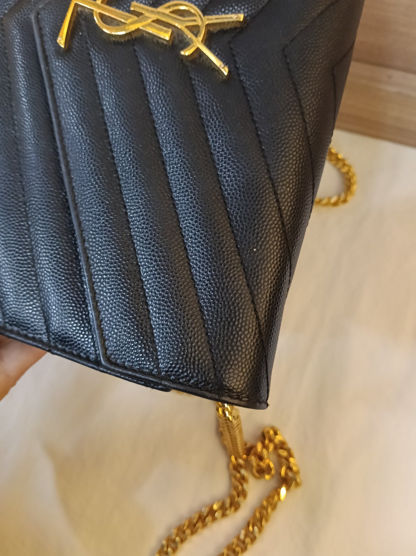 YsL WOC 22 Matelasse Monogramme Grained Black GHW 2018