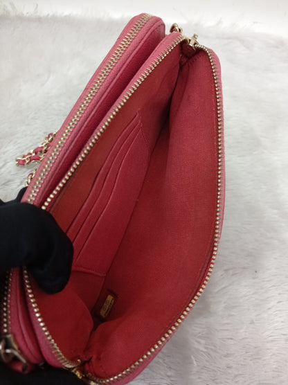 Chanel WOC Double Zip Caviar Pink GHW #23