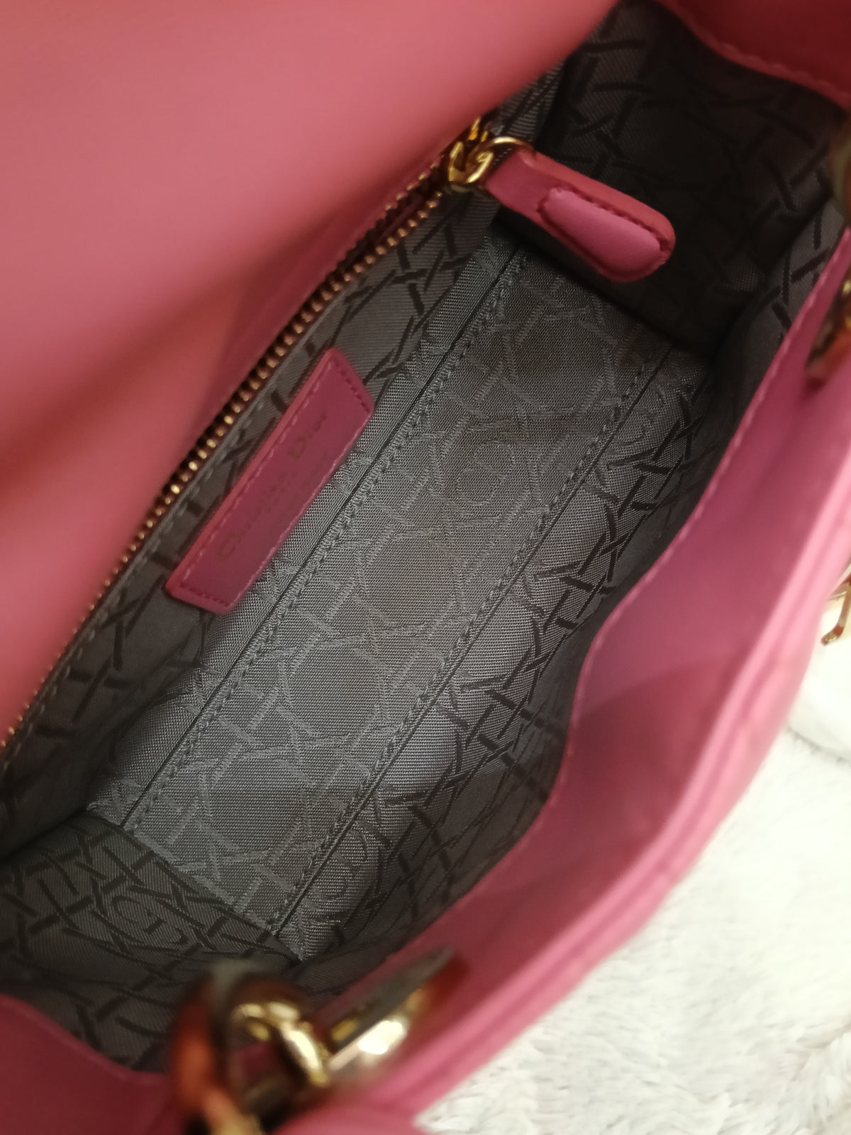 Lady Dior Mini Lamb Fuchsia GHW 2018