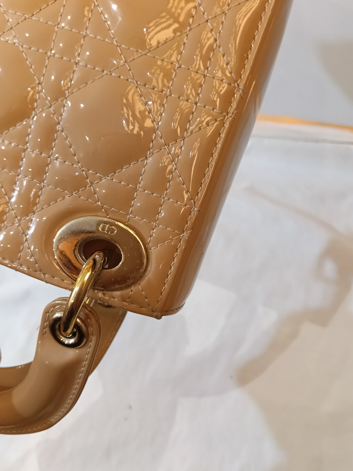 Lady Dior Mini Patent Nude GHW 2022
