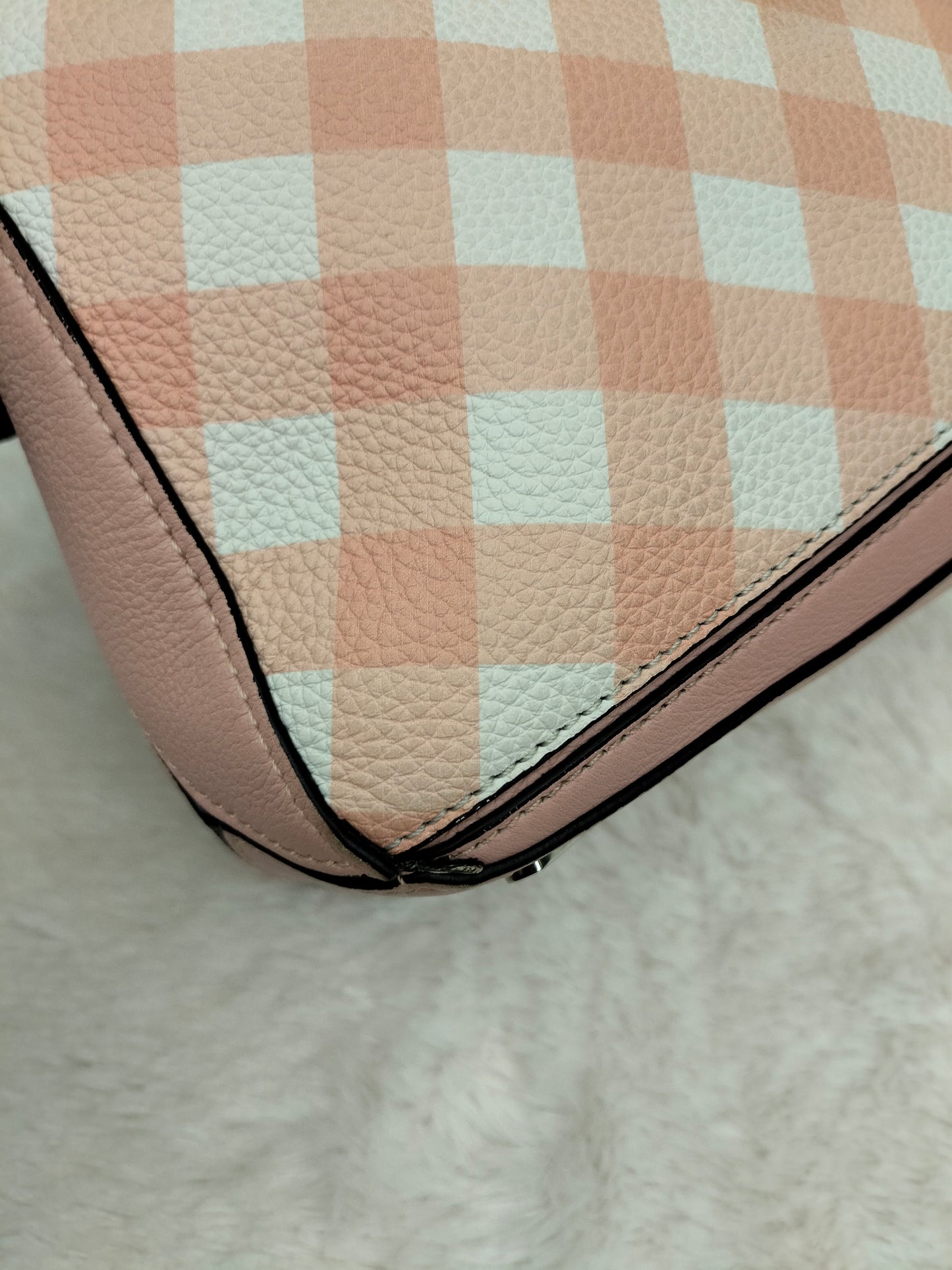 Loewe Puzzle Gingham Medium Pink White SHW 2017